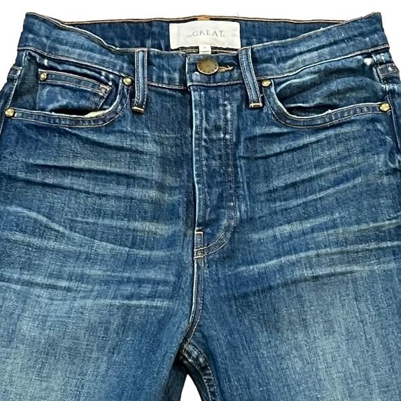 The Great NEW The Straight A High Rise Cropped Length Straight Leg Jeans Size 25 - Picture 6 of 15